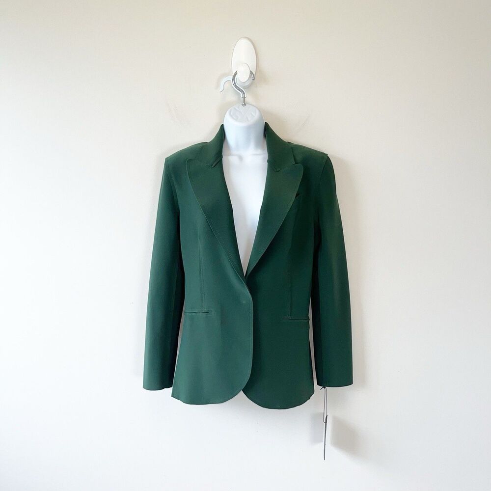 Norma Kamali Single Breasted Blazer Jacket Forest Green Size Small NWT's $285